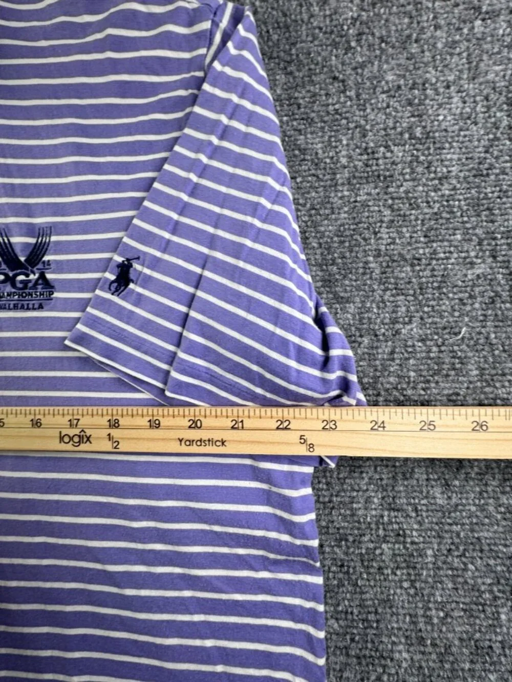 Polo Golf Ralph Lauren Vintage Lisle Purple Striped Valhalla Golf Club Large KY